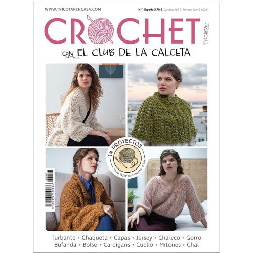 Portada revista crochet con el club de la calceta