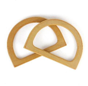 Asas de madera para bolsos con forma de semicírculo DMC