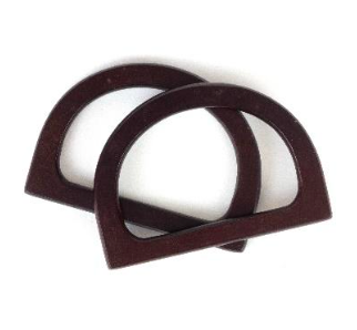 Asas de madera para bolsos con forma de semicírculo DMC