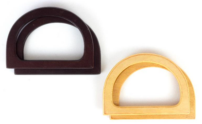 Asas de madera para bolsos con forma de semicírculo DMC