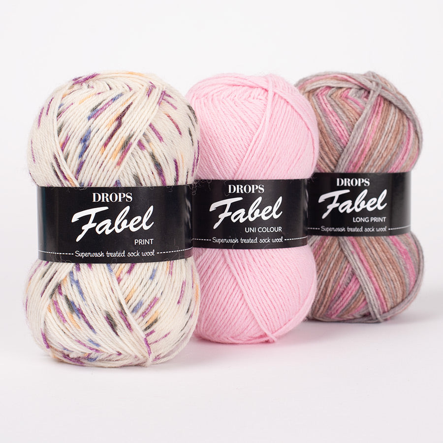 Drops Fabel hilo calcetines diferentes colores