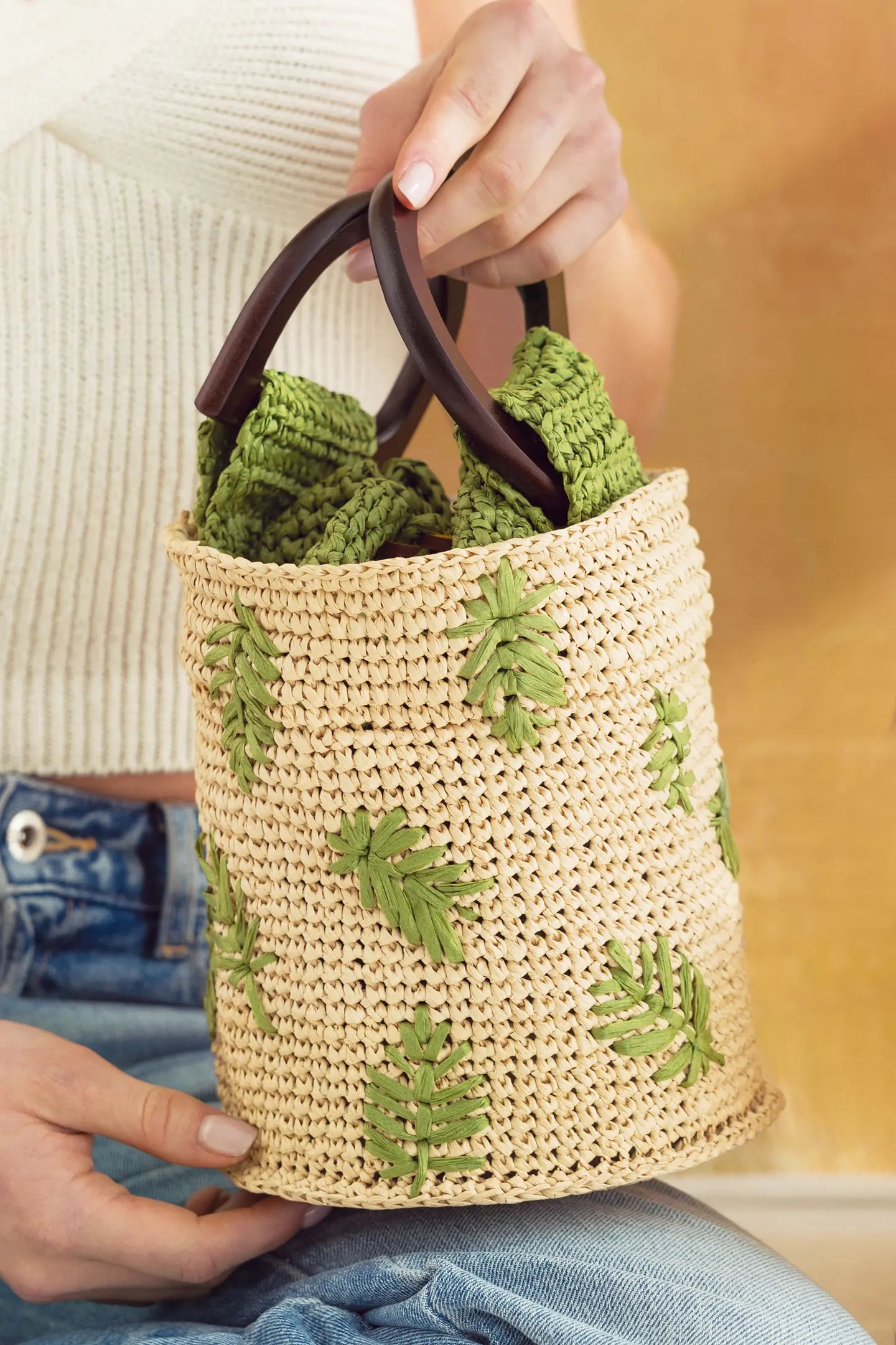 Kit Bolso Palma Eco Vita Raffia Ganchillo